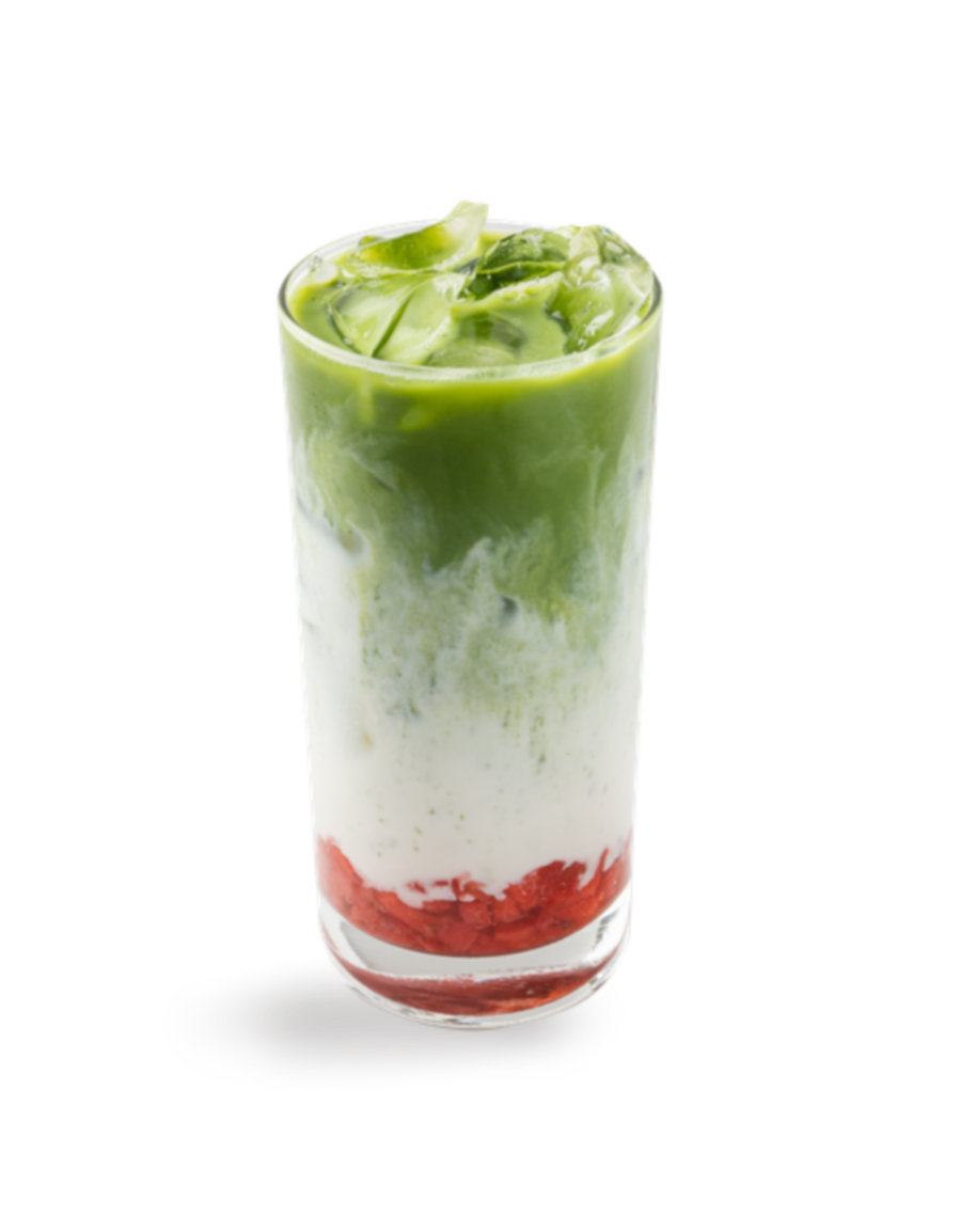 Matcha Latte in a glass cup